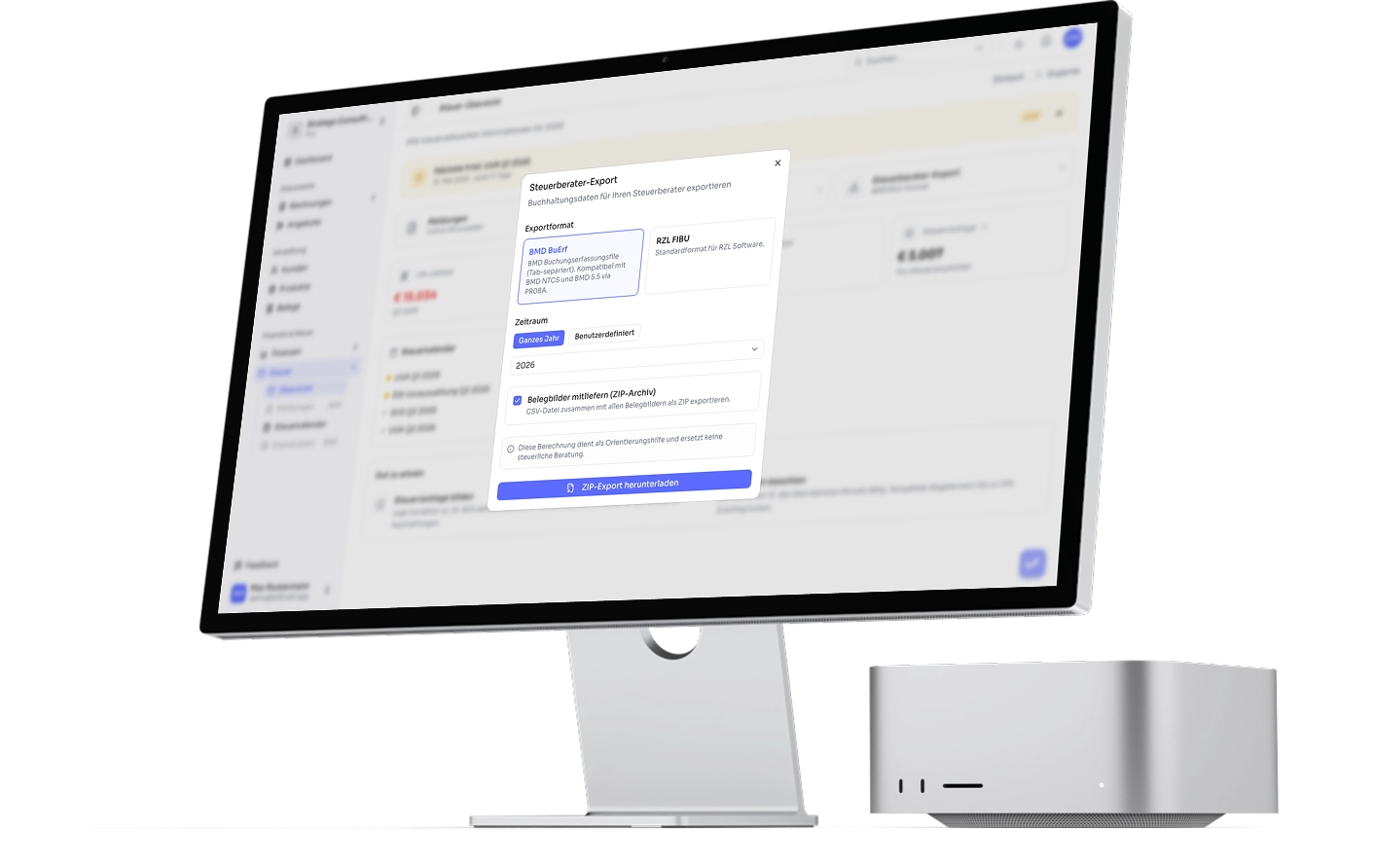 BillCraft Dashboard - Buchhaltungs-Export für Steuerberater
