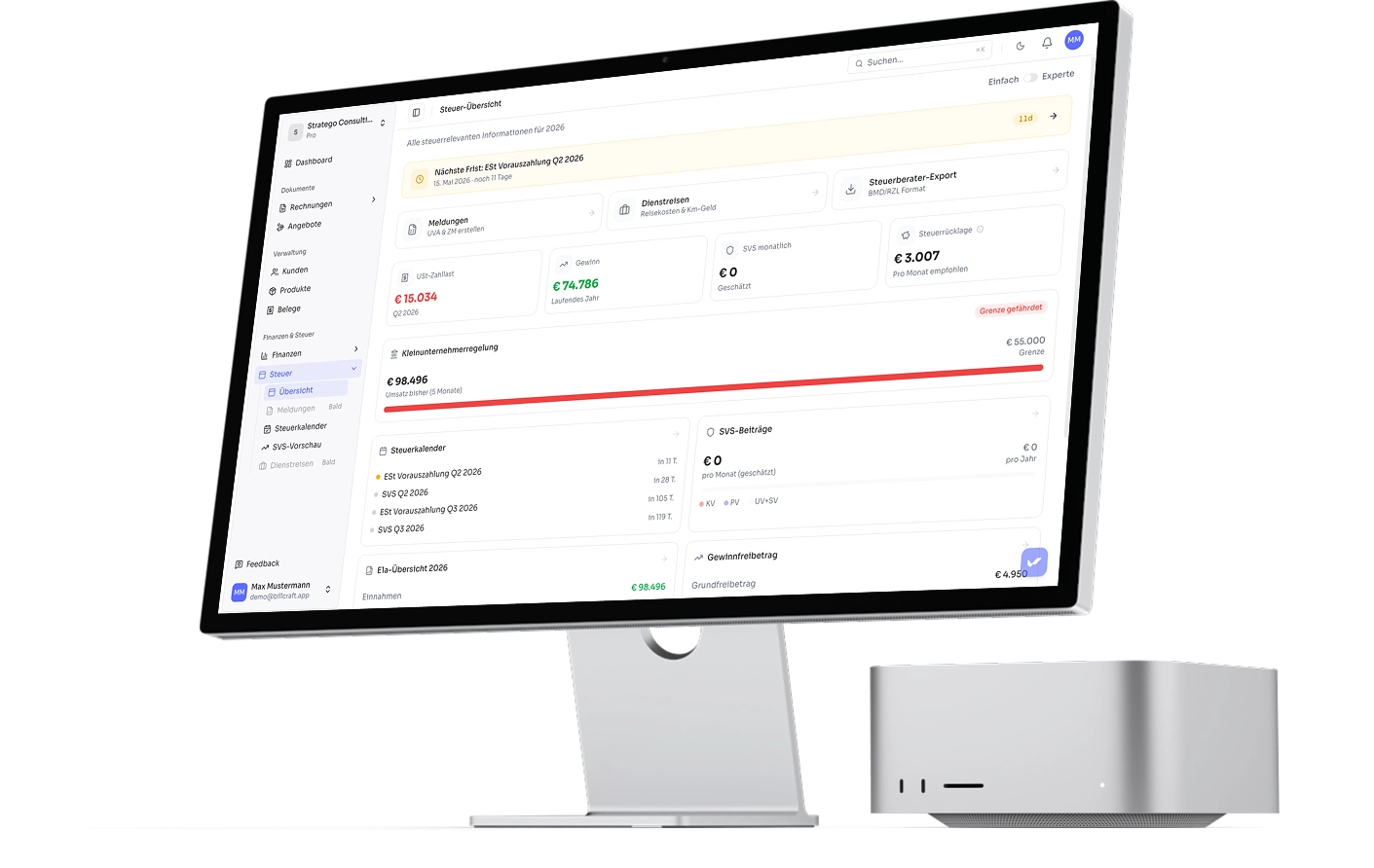 BillCraft Dashboard - Steuerlogik für Österreich